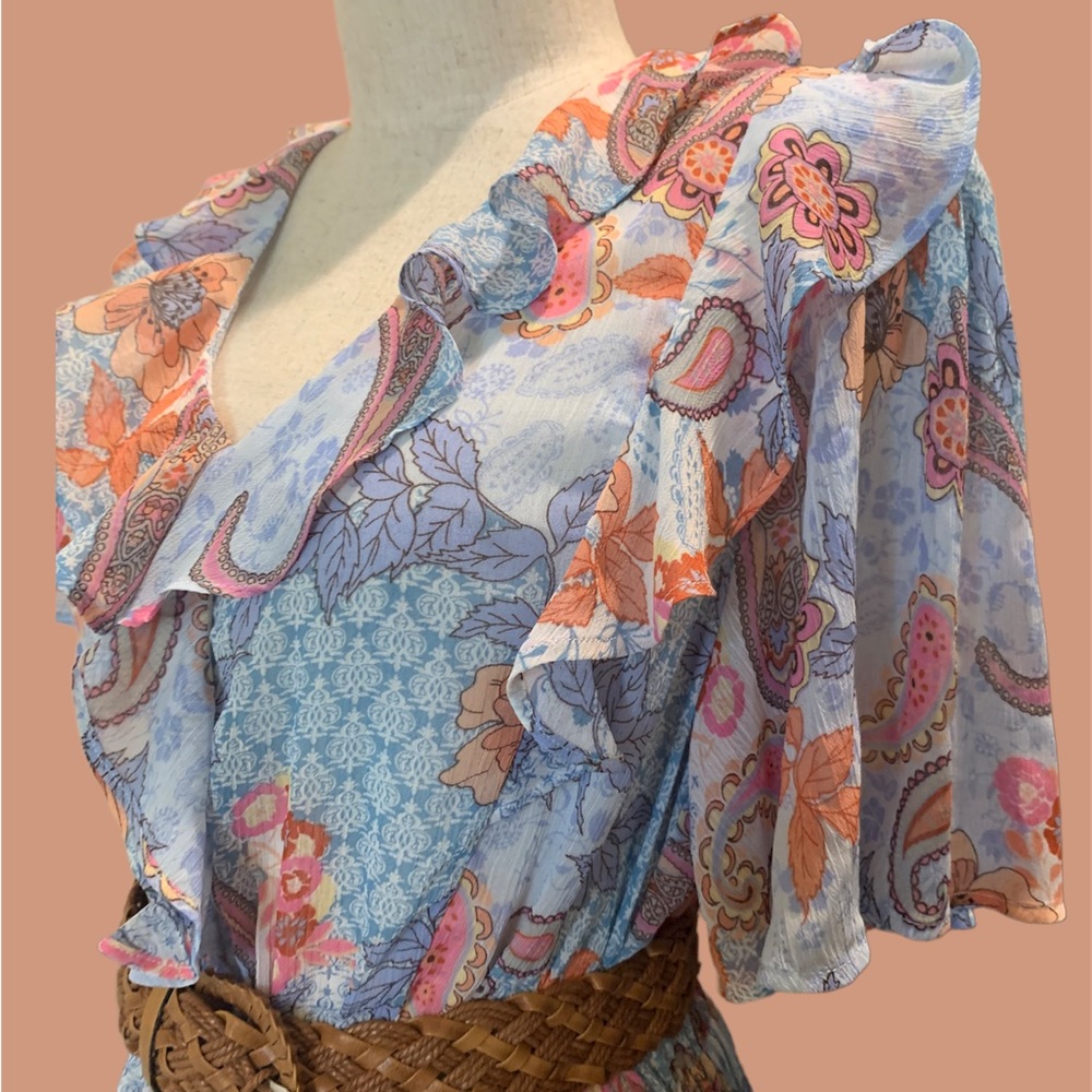 NEW PATCHWORK RUFFLED DRESS - Picture 3 of 10
